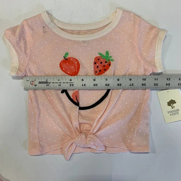 Tucker + Tate Kids' Tie Front Graphic Tee In Pink Seashell Smiley Size 2 NWT - Picture 12 of 14